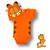 Kit Body Garfield com Touca Personagens Fantasia Bebe Laranja