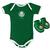 Kit Body + Pantufa Para Bebê Do Palmeiras torcida baby Verde
