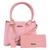 Kit Bolsa Feminina Lateral + Carteira  Rosa