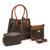 Kit Bolsa Feminina Transversal Necessaire Alça Conforto -  Marrom