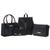 Kit Bolsa Média Feminina + Bolsa Tampa + Mochilinha e Carteira Iasmim Prado Preto