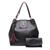 Kit Bolsa Sacola Feminina Alça Corrente Pingente Tassel Com Carteira Preto, Vermelho