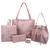 Kit Bolsa Tote Feminina + Bolsa Saco + Mochila + Carteira Rosa