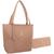 kit bolsa transversal feminina com carteira combo bag Nude