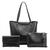 Kit Bolsas feminino 3 pçs Bolsa Grande + Bolsinha e Carteira Preto