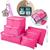Kit Bolsas Para Viagem Organizador Premium 6 peças Portátil Rosa, Chiclete