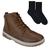 Kit Bota Kildare Full Grain G500 Masculina + Meia Marrom