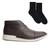 Kit Bota Kildare Scott Masculina + Par de Meia Marrom