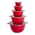 Kit Bowl Plásticos 5 Peças com Tampa Bacia e Potes Multiuso 3761 Plasticos MB Vermelho
