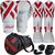 Kit Boxe Muay Thai Branco + Bolsa + Bandagem + Bucal Olimpo Esportes Branco, Vermelho