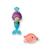 Kit brinquedos de banho infantil bebe  nada ao dar corda buba sereia treme-treme e bichinho aquático Sereia lilás, Baleia rosa