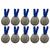 Kit C/10 Medalhas de Ouro Prata ou Bronze Honra ao Mérito C/Fita Azul 40mm Ouro