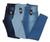 kit c/ 3 calças jeans masculina C/Elastano Slim Skynni Oferta ilimitada Azul