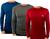 Kit c/ 3 camisas uv térmicas ice proteção solar uv50+ unissex segunda pele vermelho cinza azul Vermelho cinza azul