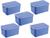Kit c/ 5 Caixas Organizadoras Com Tampa Rattan 7L Azul