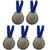 Kit C/5 Medalhas de Ouro Prata ou Bronze Honra ao Mérito C/Fita Azul 40mm Ouro