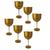 KIT C/6 Taças de Gin Acrílico Para Drinks 480ml Coloridas dourado