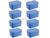 Kit C/8 Cestos Organizadores De Plastico Rattan C/tampa 7 L Azul royal