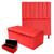 Kit Cabeceira + Calçadeira Baú Cancun Solteiro 90cm Suede - Ecotec Decor Vermelho