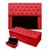 Kit Cabeceira + Calçadeira Baú Mirage Casal 140cm Suede - Ecotec Decor Vermelho