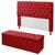 Kit Cabeceira + Calçadeira Baú Mirage King 195cm Vermelho