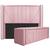 Kit Cabeceira e Calçadeira Baú Solteiro Minsk P02 90 cm para cama Box Suede - Amarena Móveis Rosa Bebê