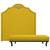 Kit Cabeceira e Calçadeira Casal Orlando P02 140 cm para cama Box Sintético - Amarena Móveis Amarelo