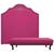 Kit Cabeceira e Calçadeira Solteiro Orlando P02 90 cm para cama Box Suede - Amarena Móveis Pink