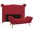 Kit Cabeceira e Calçadeira Veneza 160 cm Queen Size Suede Vermelho - Amarena Moveis Vermelho