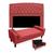 Kit Cabeceira Geovana + Calçadeira Baú Felix Casal 140cm Suede - Ecotec Decor Vermelho