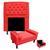 Kit Cabeceira Geovana + Calçadeira Baú Felix Solteiro 90cm Suede - Ecotec Decor Vermelho