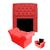 Kit Cabeceira Geovana + Calçadeira Baú Veneza Solteiro 90cm Suede - Ecotec Decor Vermelho