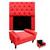 Kit Cabeceira Mirage + Calçadeira Baú Felix Solteiro 90cm Suede - Ecotec Decor Vermelho