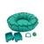 Kit Cachorro Gato Cama Caminha Flor Abre/Fecha Coleira Brinquedo Comedor Grande Verde