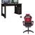 Kit Cadeira Gamer Preto / Vermelho com Mesa Gamer Preto / Vermelho Preto / Vermelho / Preto