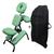 Kit Cadeira Quick Massage Legno Portátil Dobrável Shiatsu Black e Bolsa Transporte Verde Claro