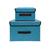 Kit caixa organizadora com tampa para guarda roupa Azul