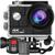 KIT Câmera De Ação H9RS 4K + Bateria Extra Microfone Externo Estabilizador EIS Controle WiFi Sport Moto PRETO