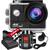 KIT Câmera De Ação H9RS 4K + Cartão 32GB + Bateria Extra Microfone Externo Estabilizador EIS Controle WiFi Sport PRETO
