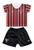 Kit Camisa São Paulo Bebê Com Shorts Uniforme 2 Torcida Baby Vermelho