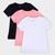 Kit Camiseta Abrange C/ 3 Peças Feminina Preto, Pink