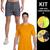 Kit Camiseta Academia Fitness Corrida PROTEÇÃO SOLAR UV SOLAR + Shorts Tactel ELASTANO 711 Laranja