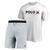 Kit Camiseta Algodão + Bermuda Masculina Moletom Dia a Dia Branco, Cinza