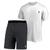 Kit Camiseta + Bermuda Masculina Moletom Conforto Casual Branco, Grafite