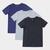 Kit Camiseta Burn Básica C/ 3 Peças Masculina Mescla, Marinho