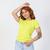 Kit Camiseta Feminina Lisa Baby Look Viscolycra Barato Conjunto 2 Blusas Gola Redonda Branco, Amarelo