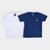 Kit Camiseta Infantil Rei Rex Básica Menino - 2 Peças Azul, Branco