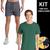 Kit Camiseta Masculina ALGODÃO Slim Fit Básica Camisa Academia Corrida Casual + Shorts Tactel ELASTANO 712 Verde