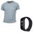 Kit Camiseta Masculina Camisas 100% Algodão Slim Basicas + Relógio Cinza