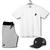 Kit Camiseta Plus Size Bermuda e Boné Dibre Basquete Camiseta branca, Bermuda cinza, Dibre